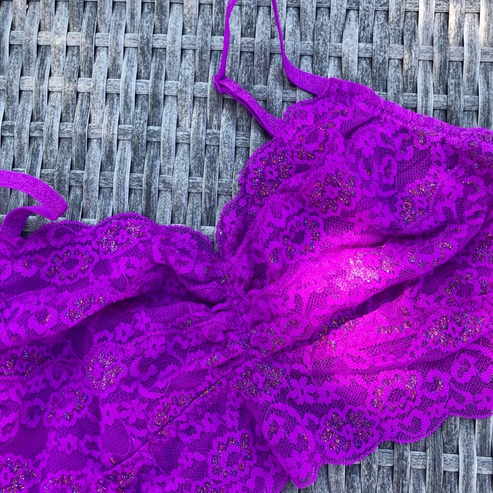 PINK by VS-Purple-Lace-Bralette